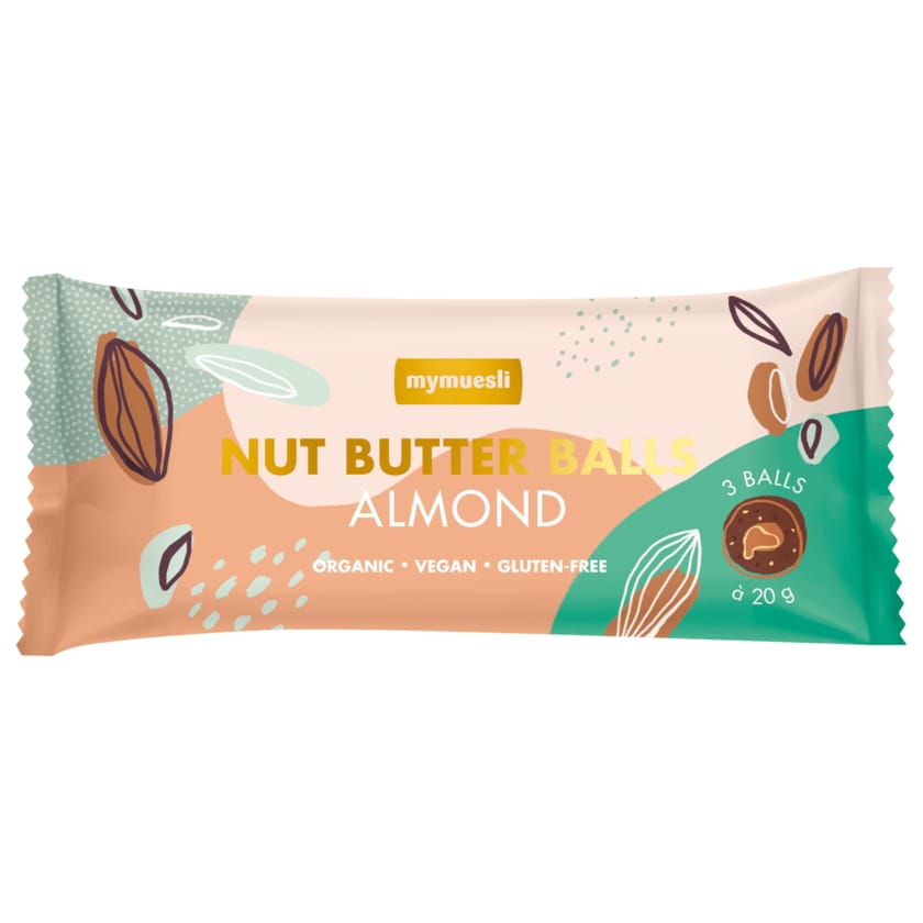 mymuesli Bio Nut Butter Balls Almond vegan glutenfrei 60g